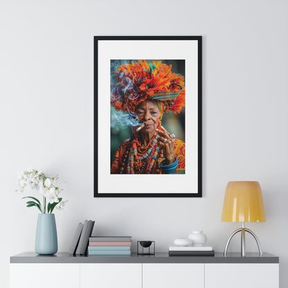 Elderly Cuban Woman - Vertical Framed Poster