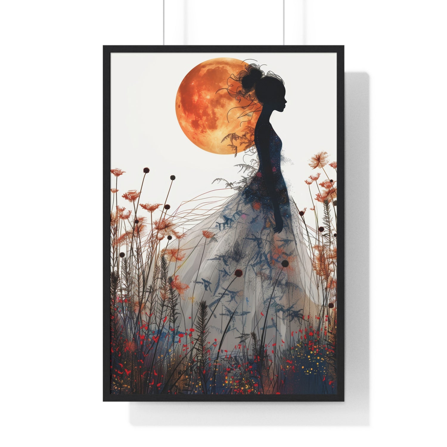 Moonlight lady - Vertical Framed Poster