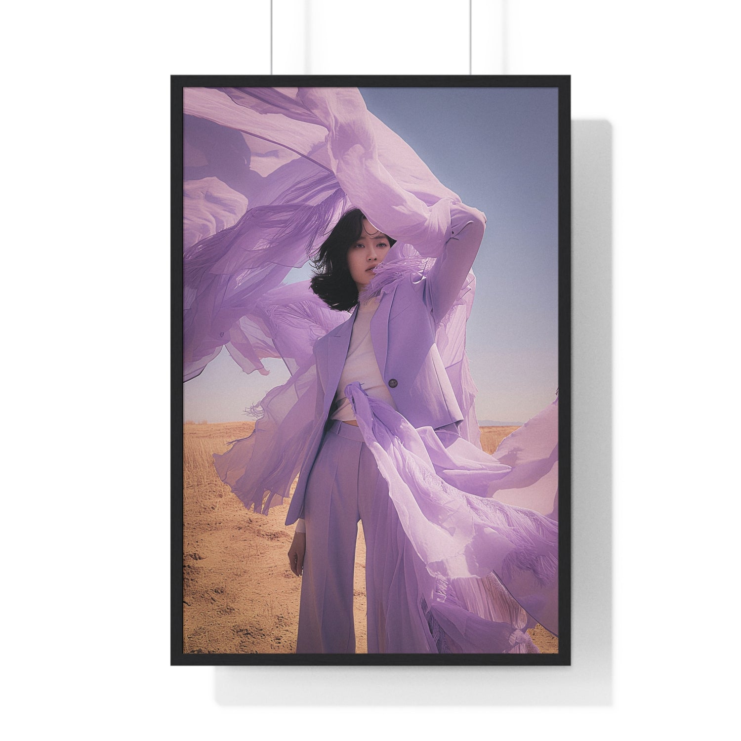 Purple Fashion Lady 1 - Vertical Framed Poster