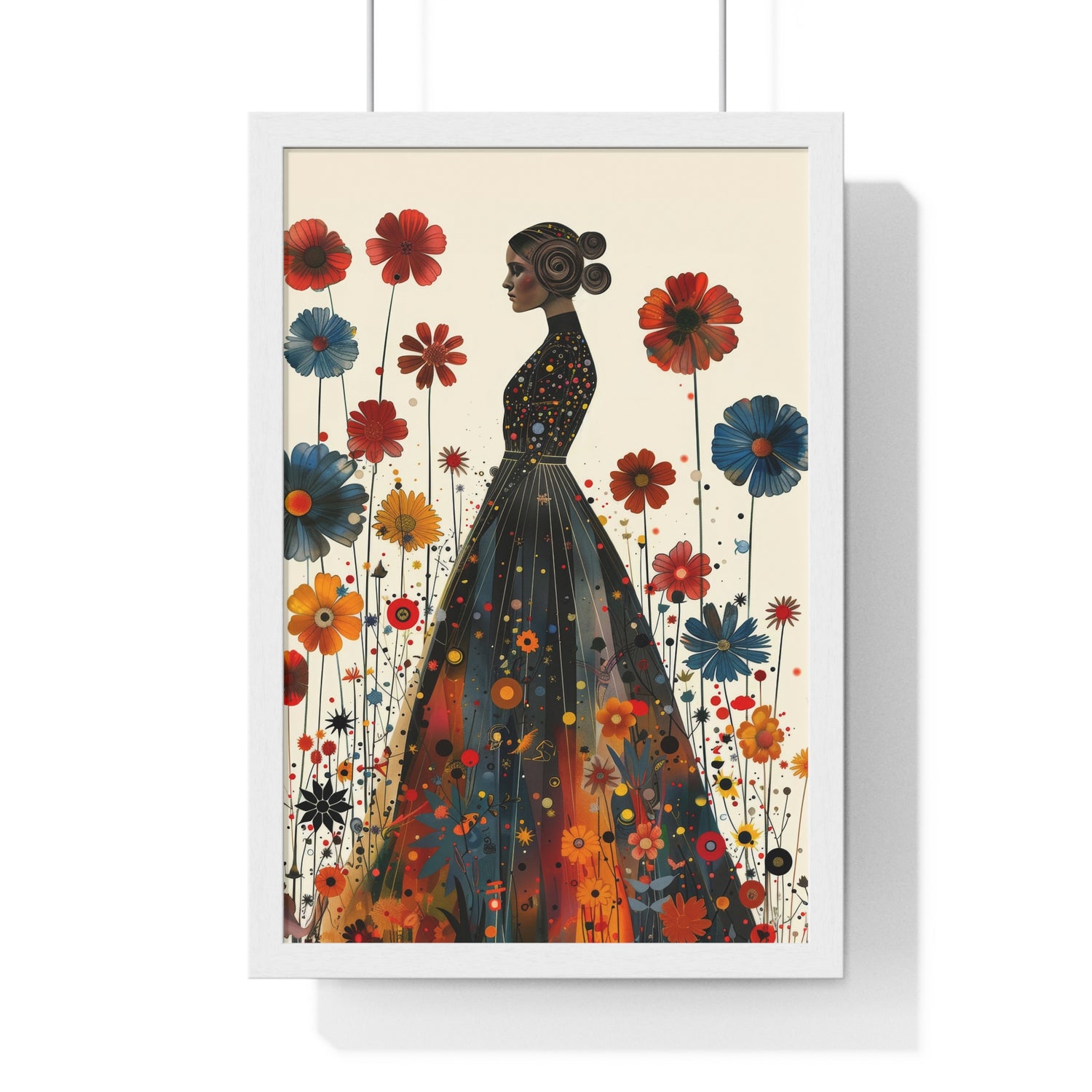 The flower lady - Vertical Framed Poster