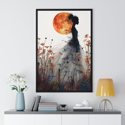 Moonlight lady - Vertical Framed Poster