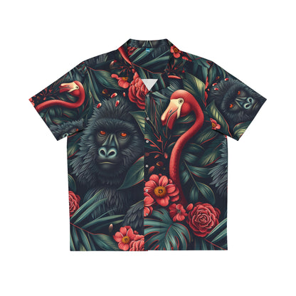 Gorilla og Flamingo - Herre Hawaii Skjorte