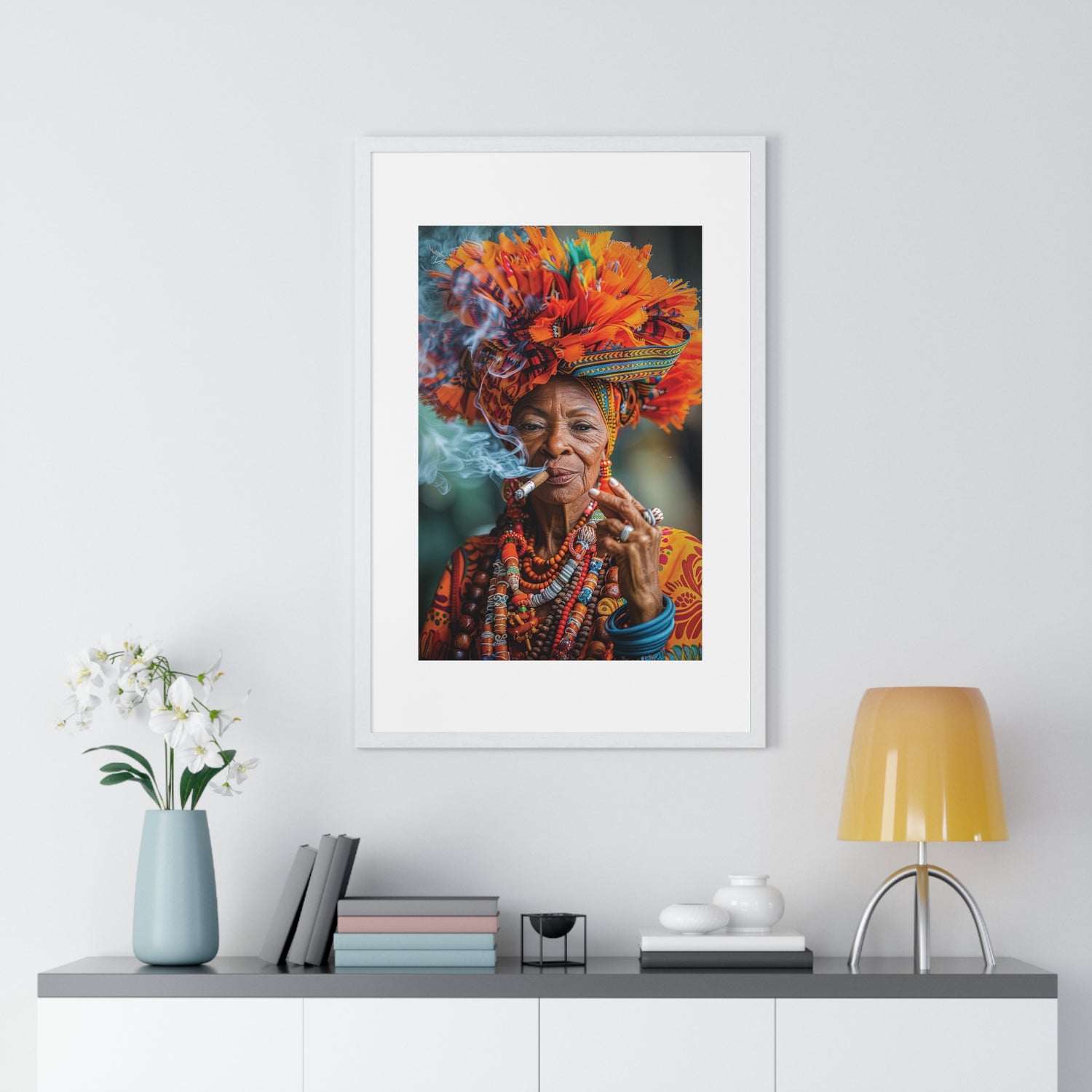 Elderly Cuban Woman - Vertical Framed Poster