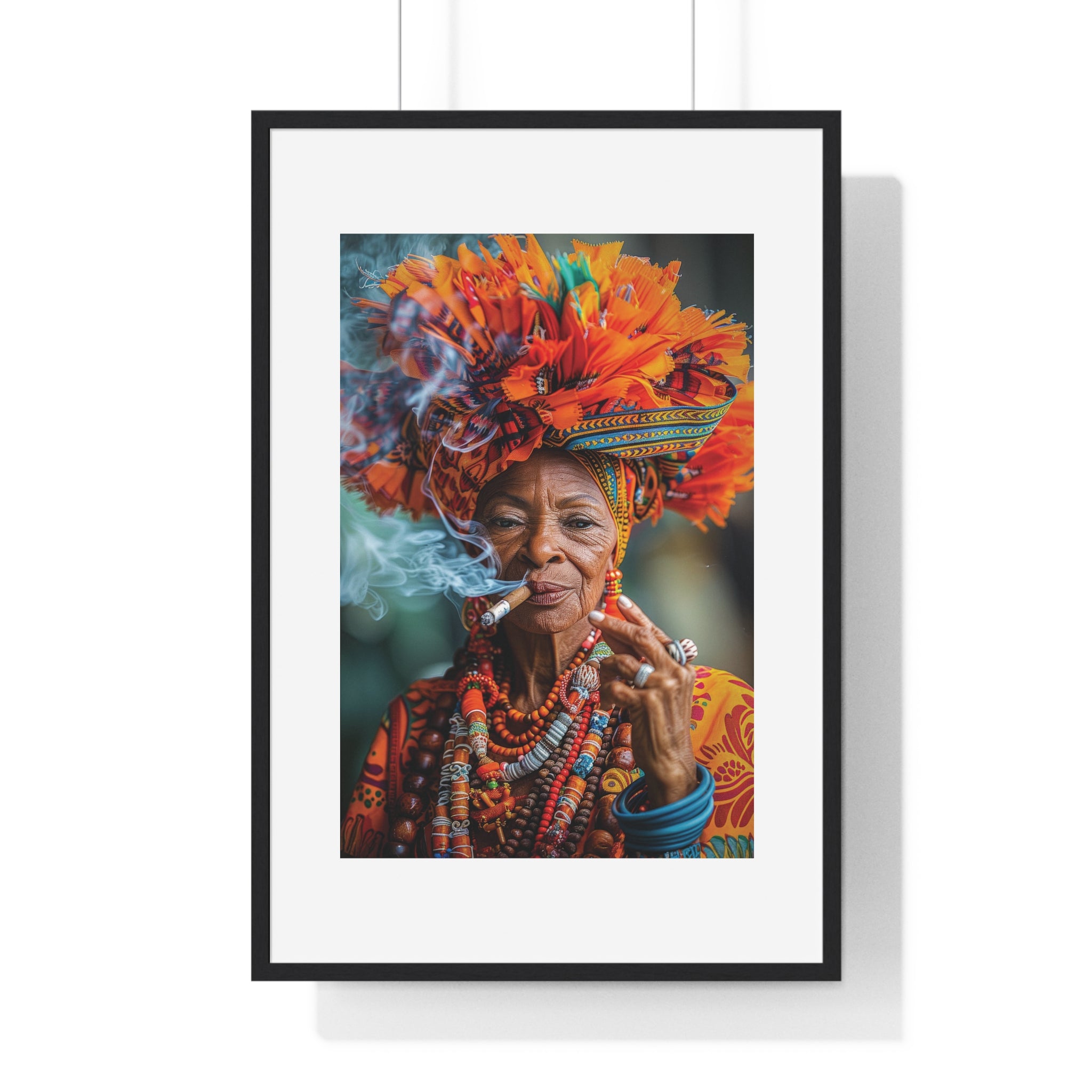 Elderly Cuban Woman - Vertical Framed Poster