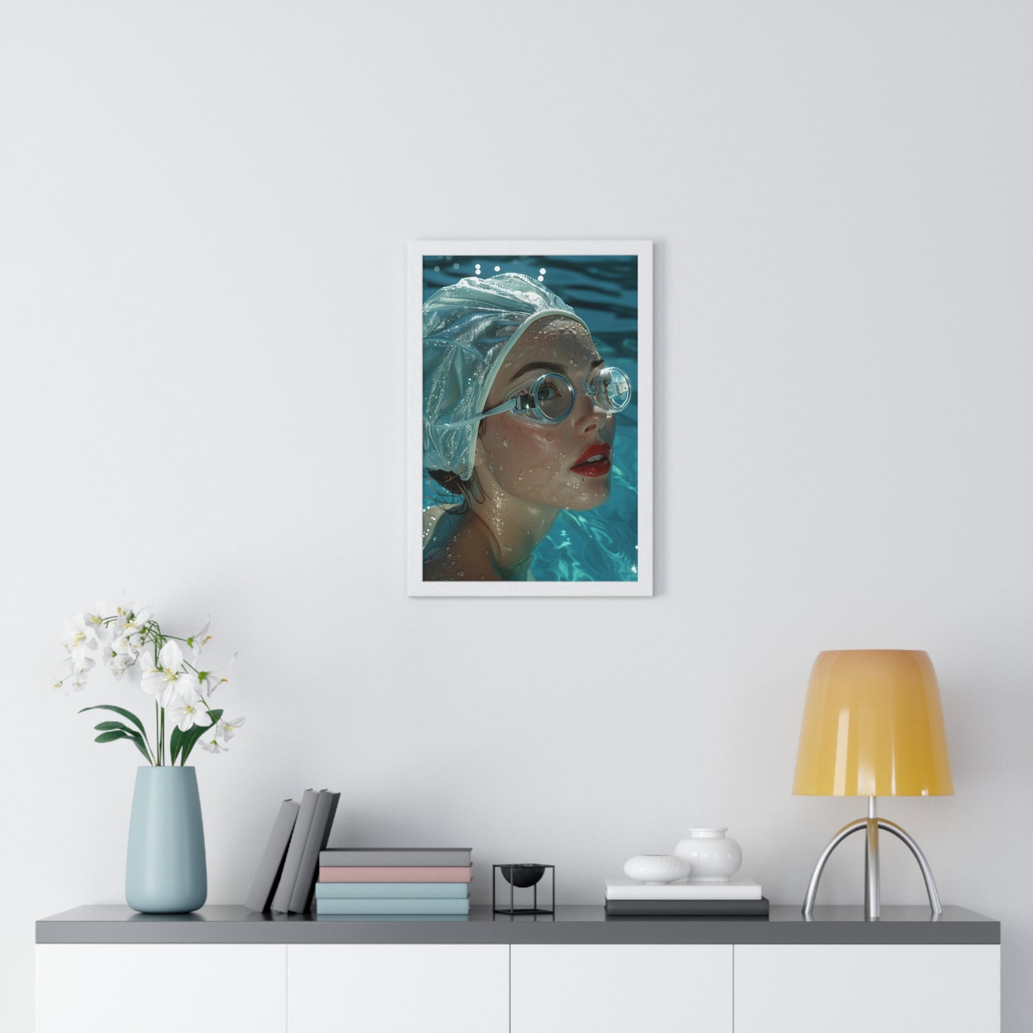 Dive lady 5 - Vertical Framed Poster