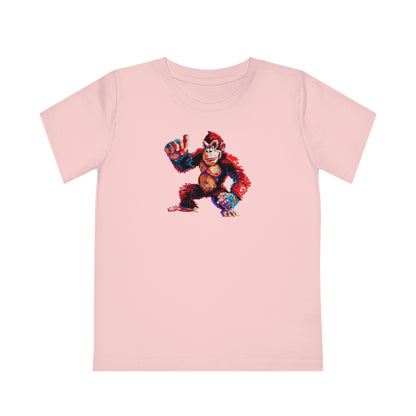 Pixel Perfect 8-Bit Monkey - Børne T-shirt