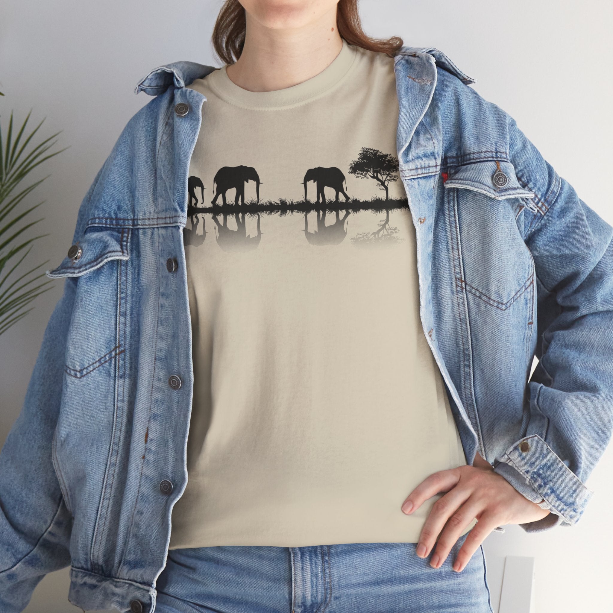 Elefant Silhouette - Unisex kraftig bomulds T-shirt