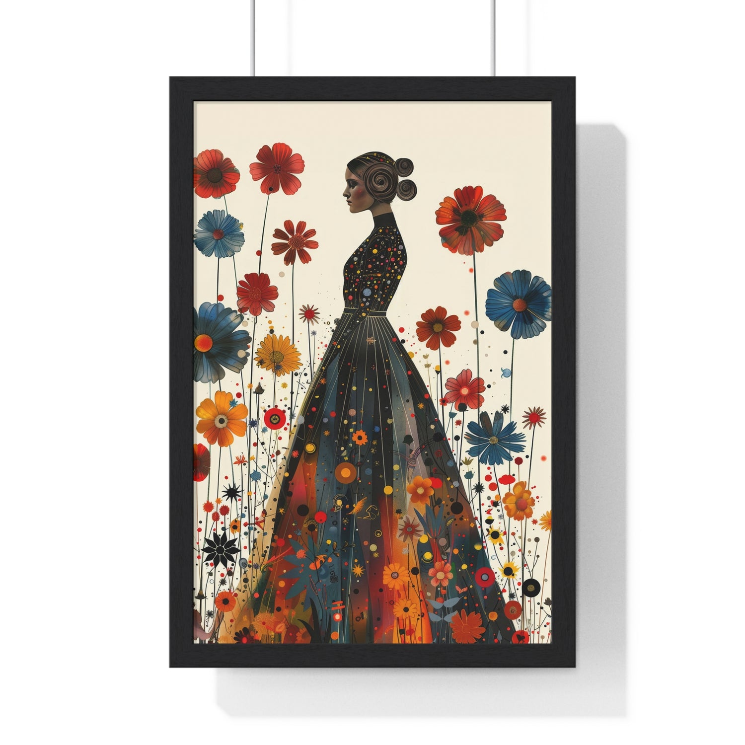 The flower lady - Vertical Framed Poster