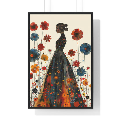 The flower lady - Vertical Framed Poster