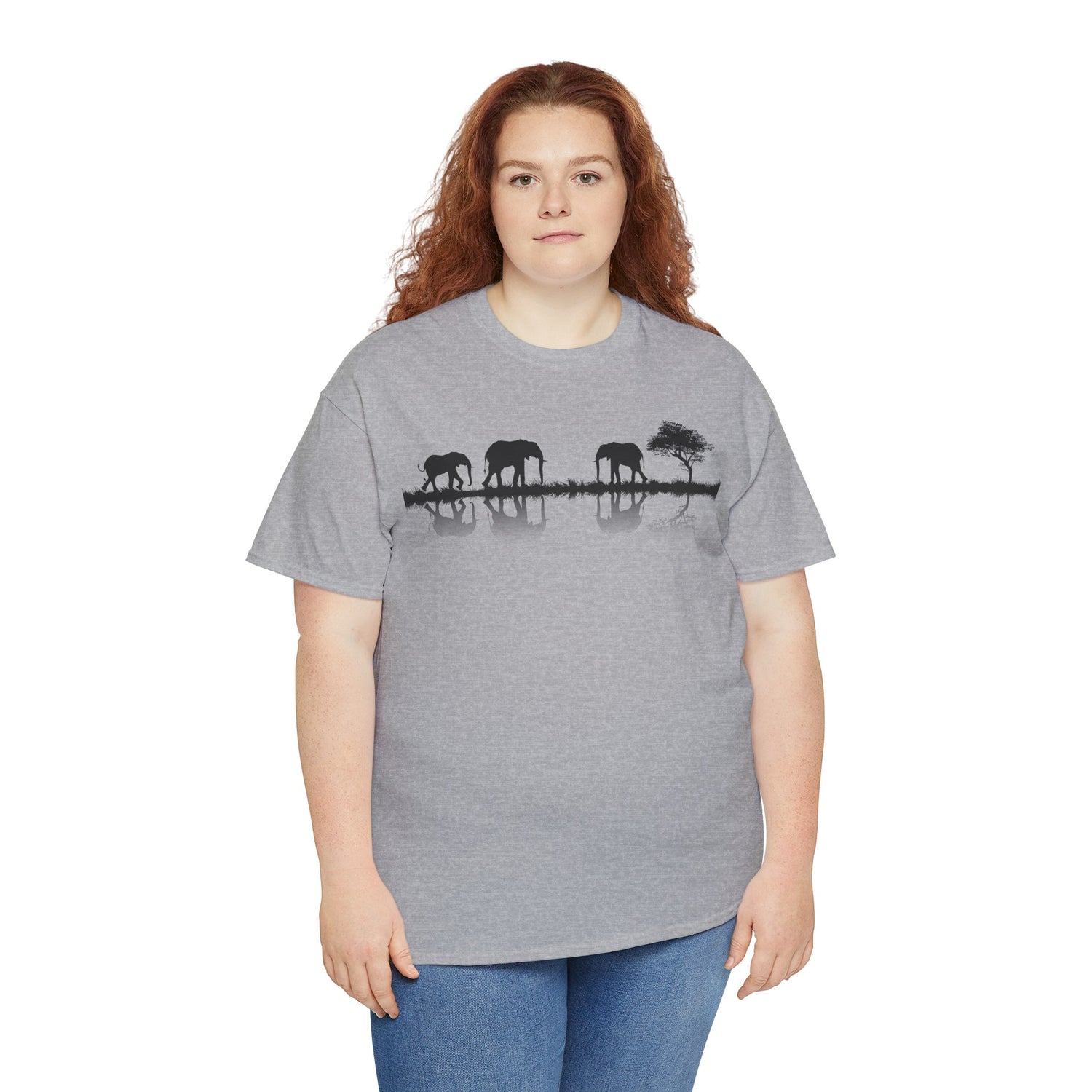 Elefant Silhouette - Unisex kraftig bomulds T-shirt