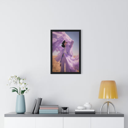 Purple Fashion Lady 1 - Vertical Framed Poster