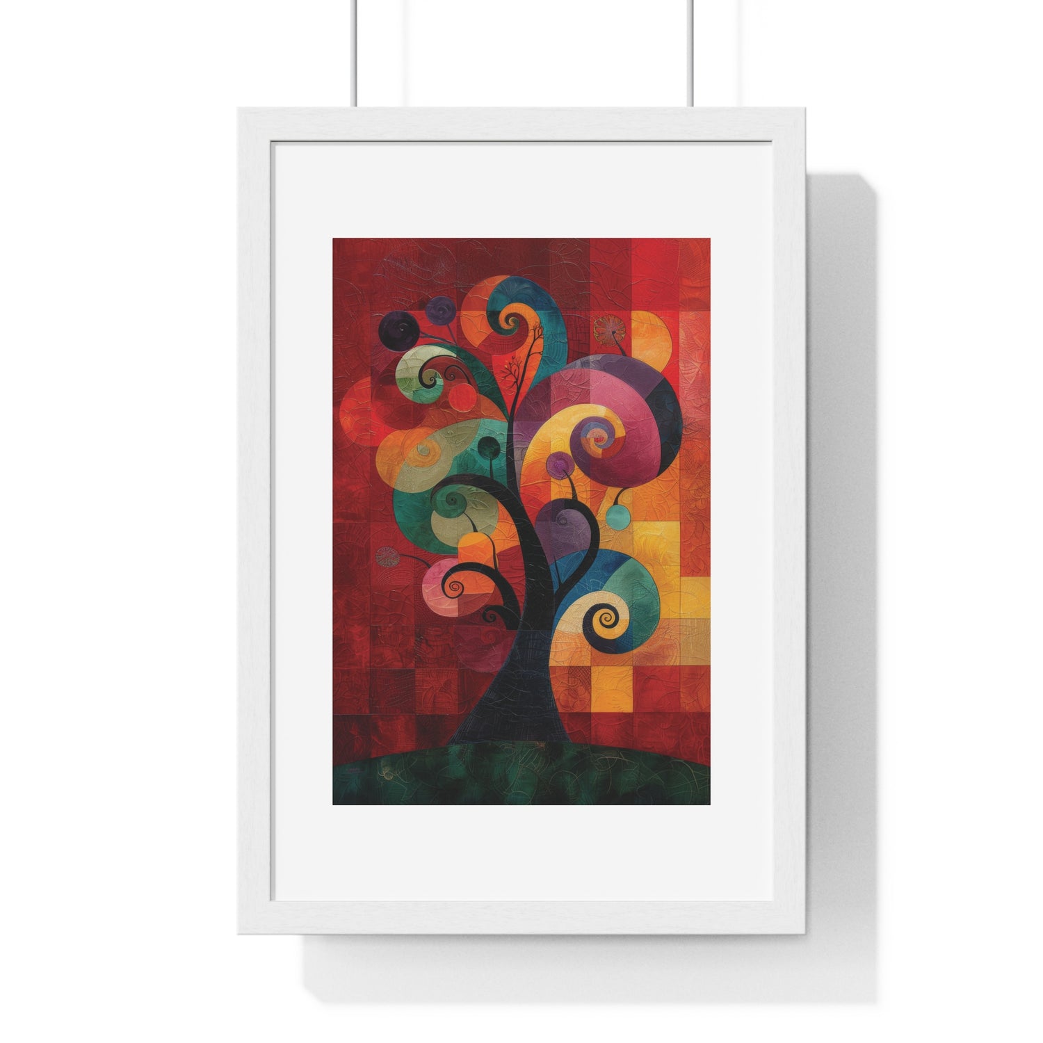 The Spiral Tree Tapestry - Vertical Framed Poster