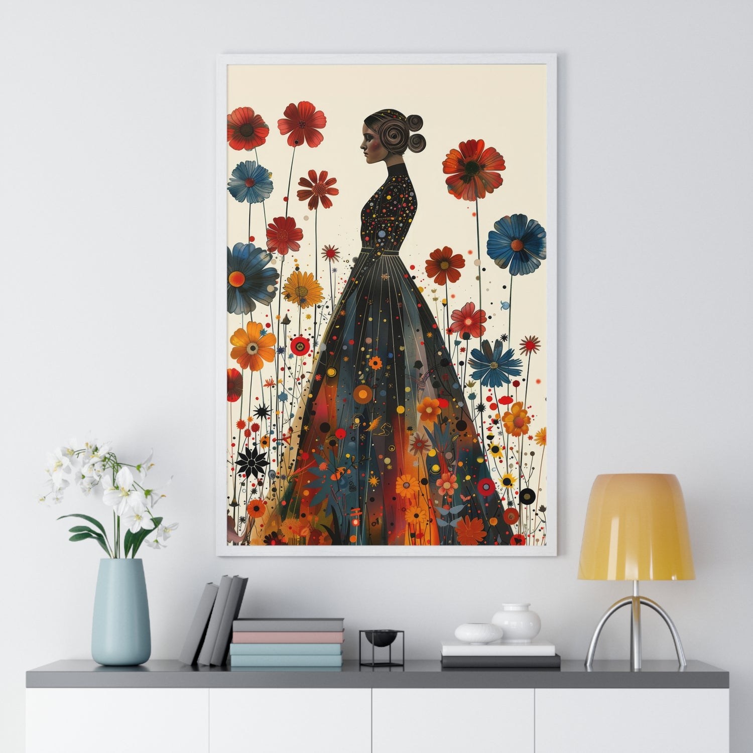 The flower lady - Vertical Framed Poster