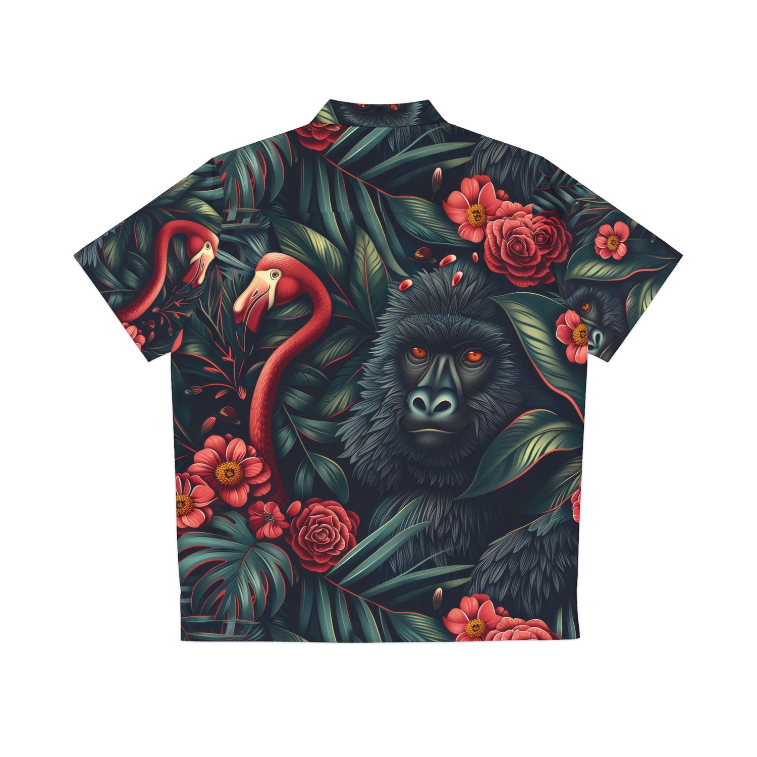 Gorilla og Flamingo - Herre Hawaii Skjorte