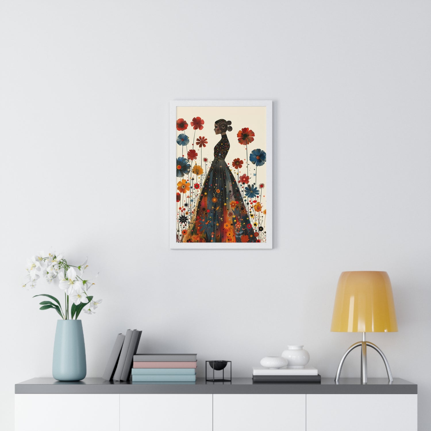 The flower lady - Vertical Framed Poster