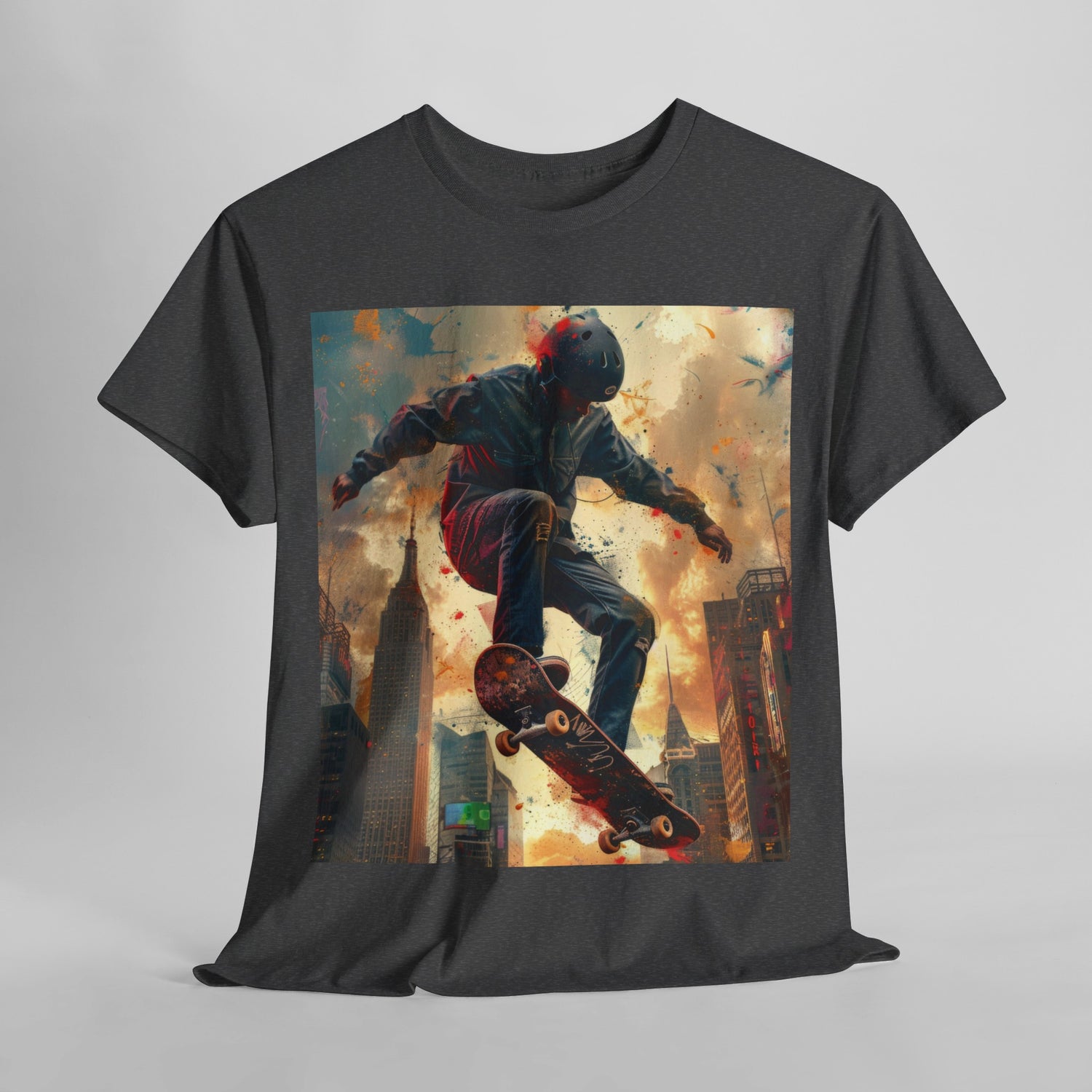 Skyline Skateboarding - Unisex Kraftig Bomuld T-shirt