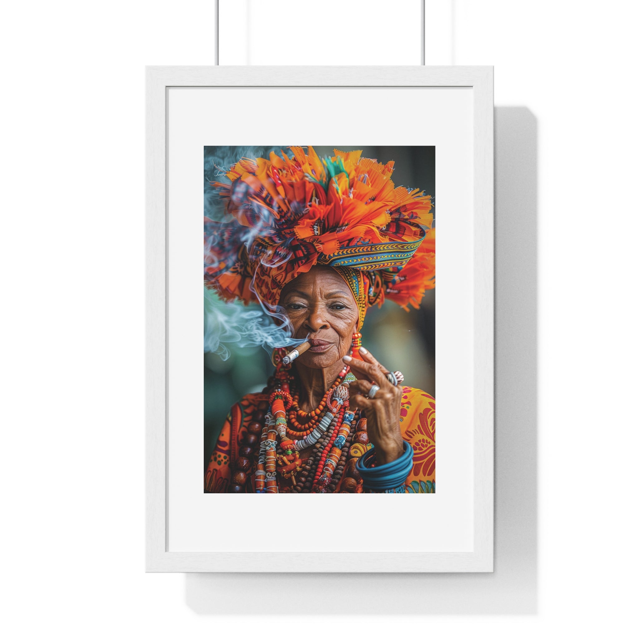 Elderly Cuban Woman - Vertical Framed Poster