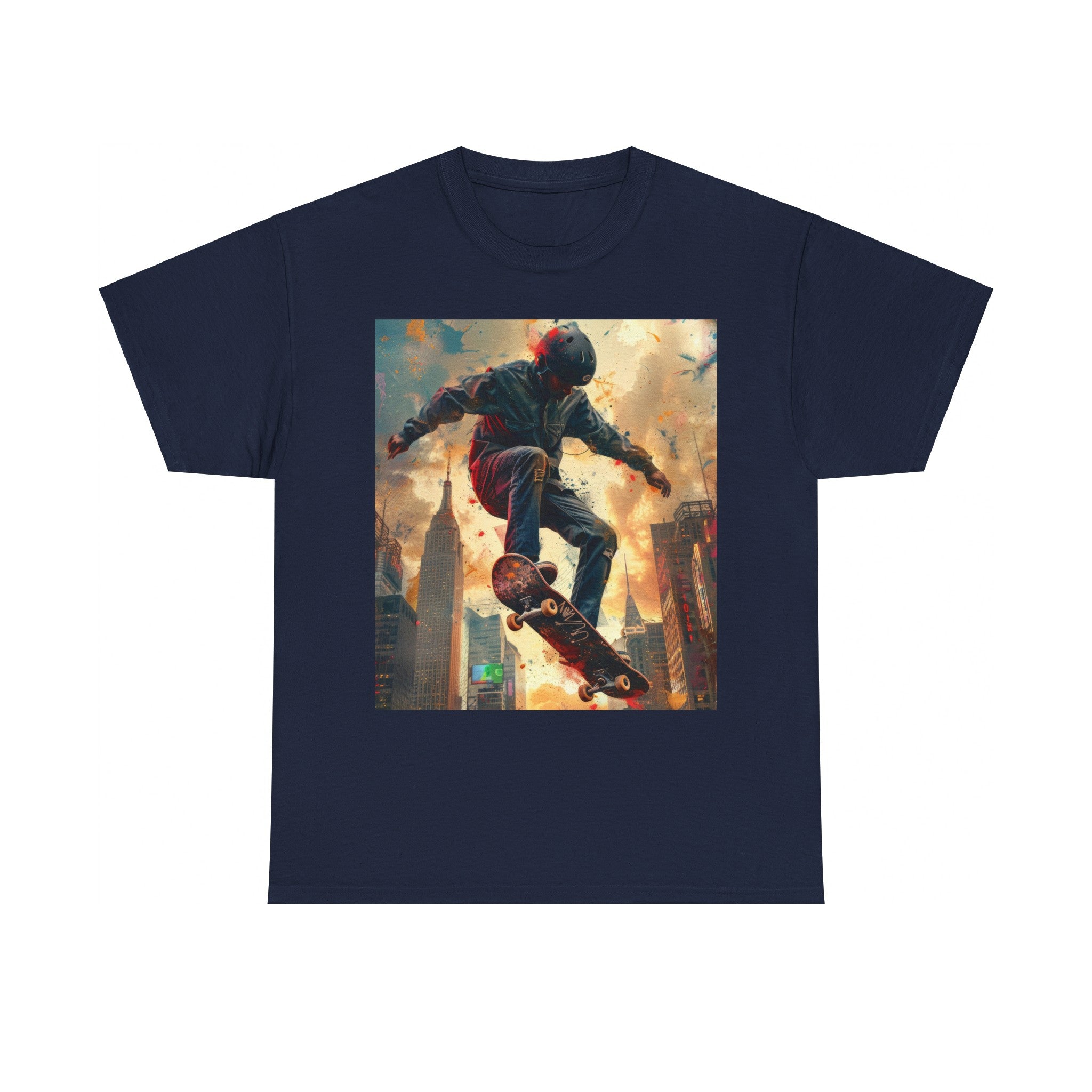 Skyline Skateboarding - Unisex Kraftig Bomuld T-shirt