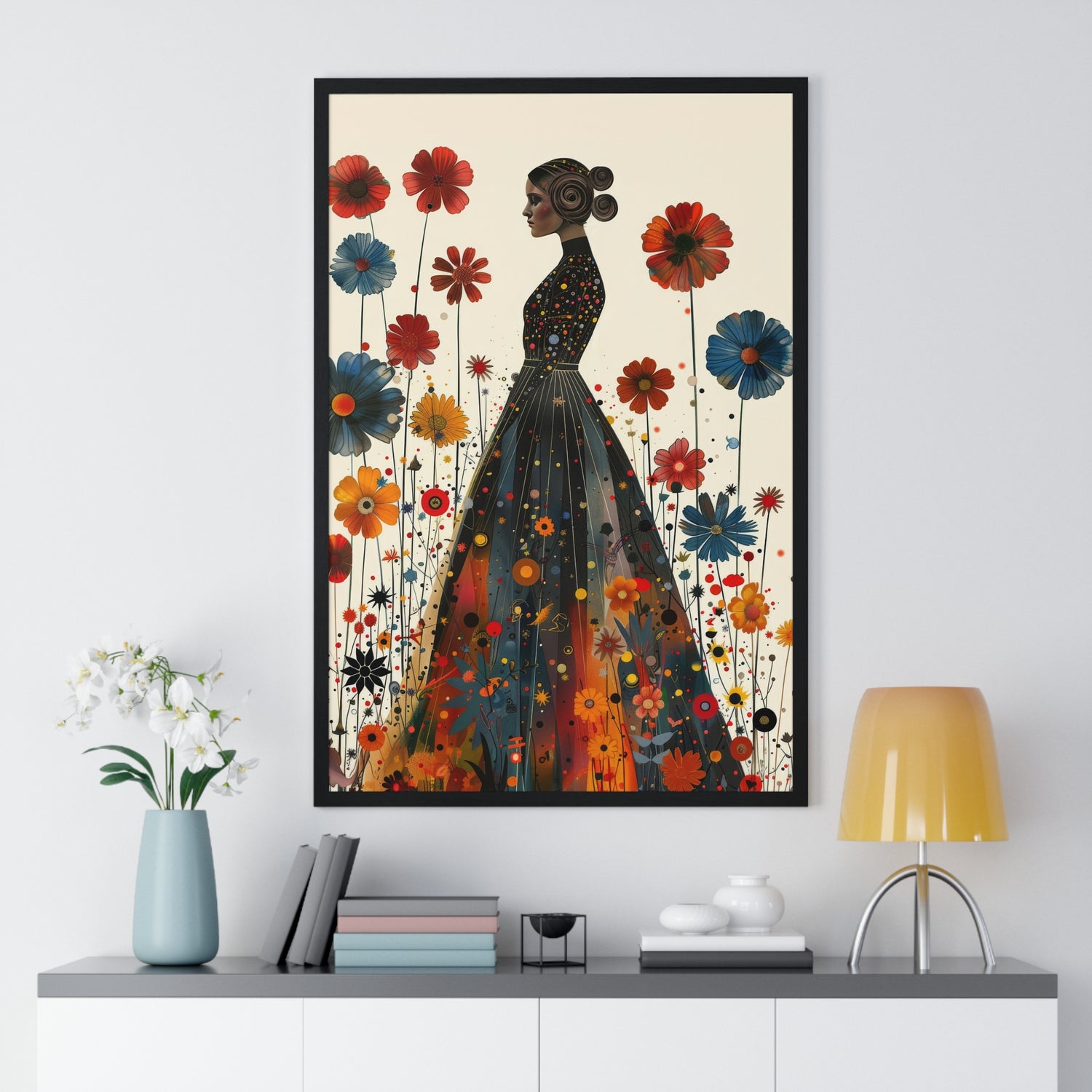 The flower lady - Vertical Framed Poster