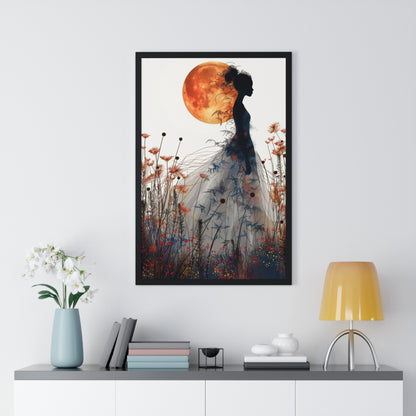 Moonlight lady - Vertical Framed Poster