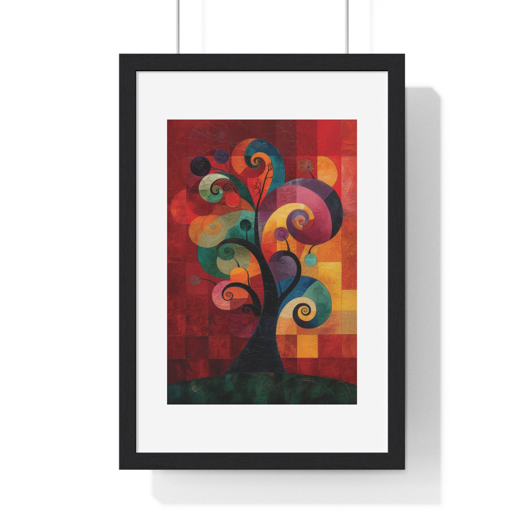 The Spiral Tree Tapestry - Vertical Framed Poster