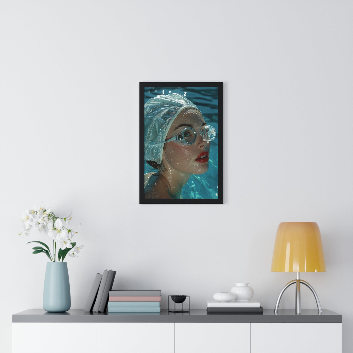 Dive lady 5 - Vertical Framed Poster