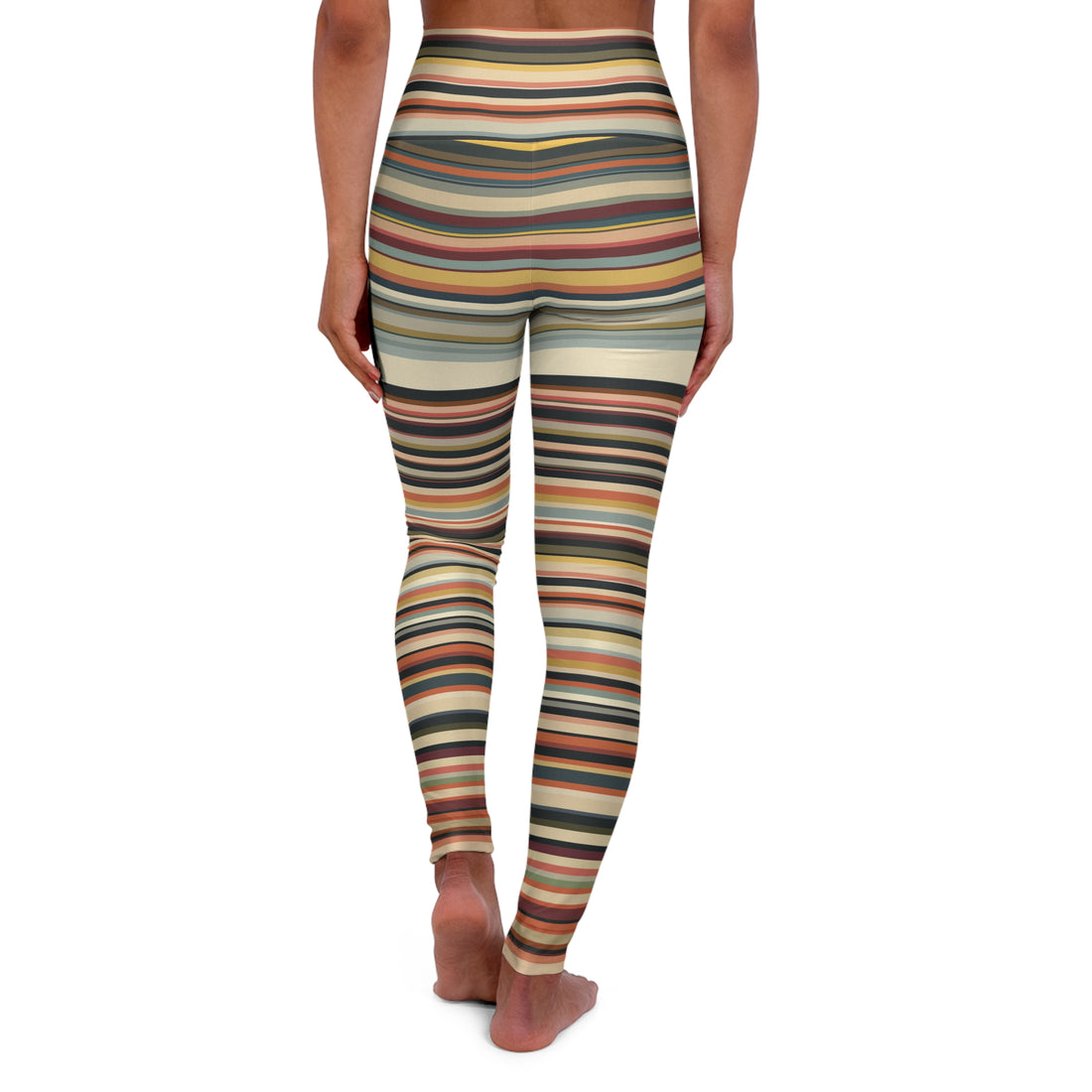 Color Stack - Højtaljede Yoga-leggings (AOP)