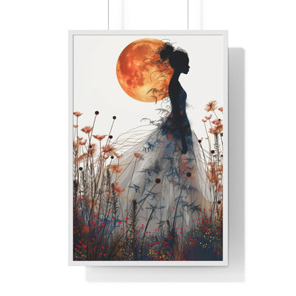 Moonlight lady - Vertical Framed Poster