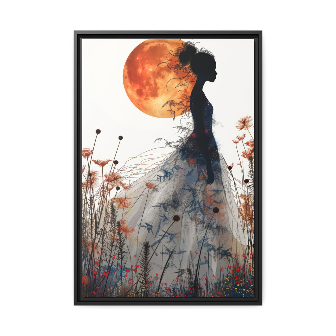 Moonlight lady - Matte Canvas, Black Frame
