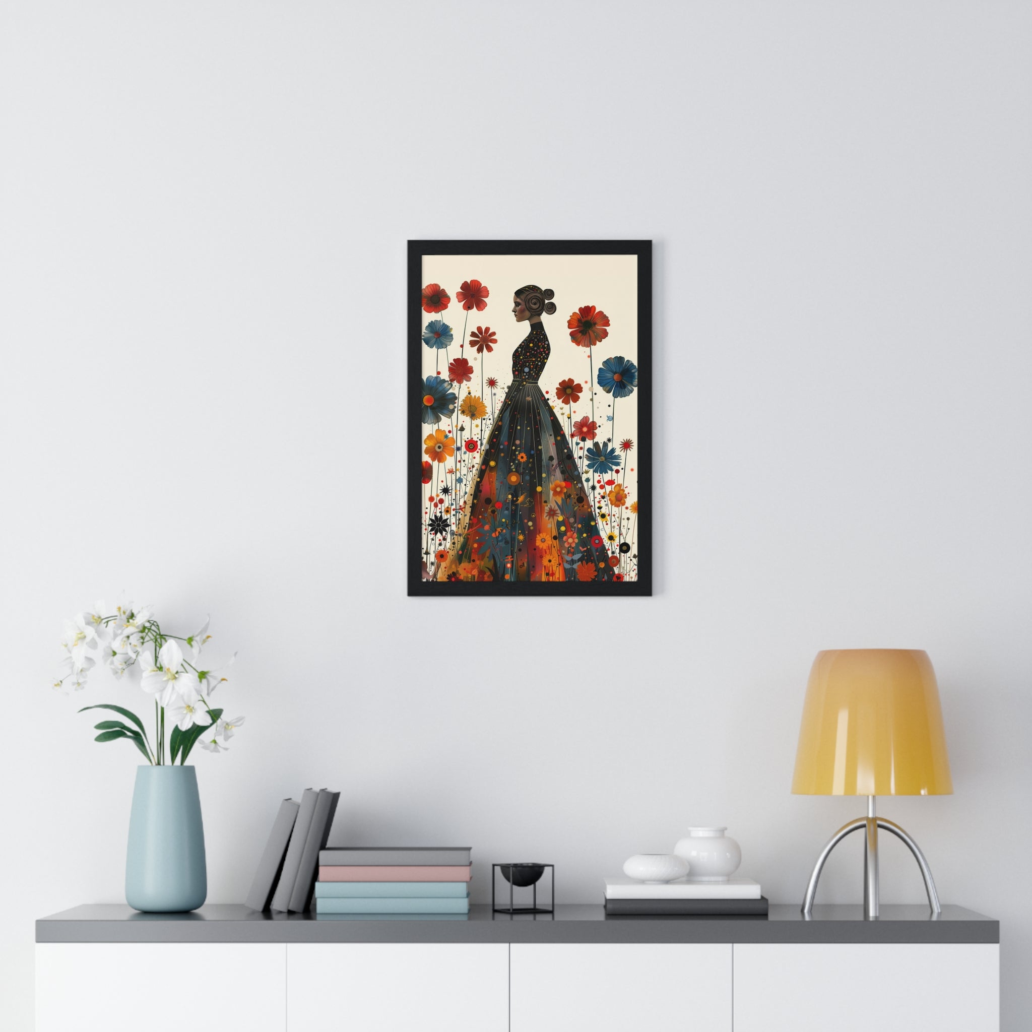 The flower lady - Vertical Framed Poster