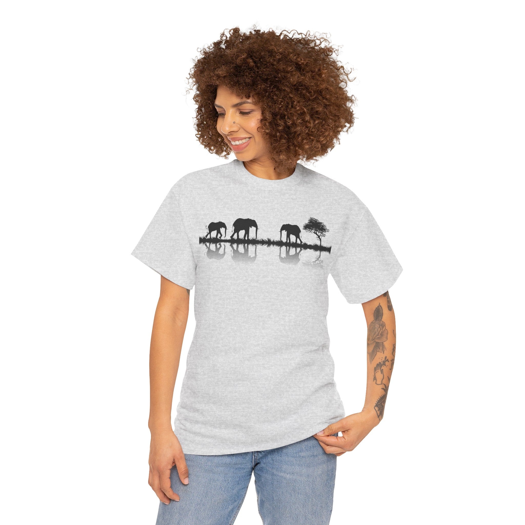 Elefant Silhouette - Unisex kraftig bomulds T-shirt