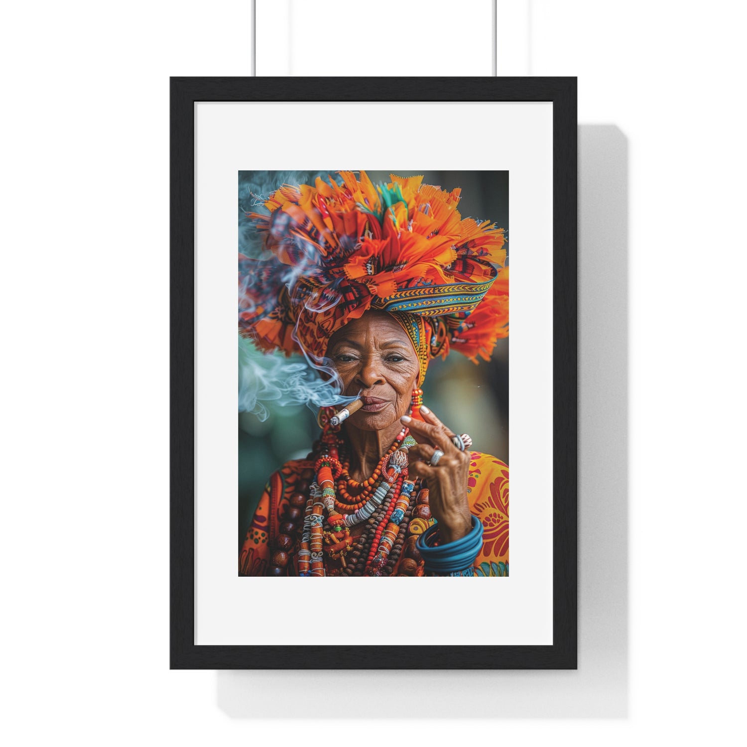 Elderly Cuban Woman - Vertical Framed Poster