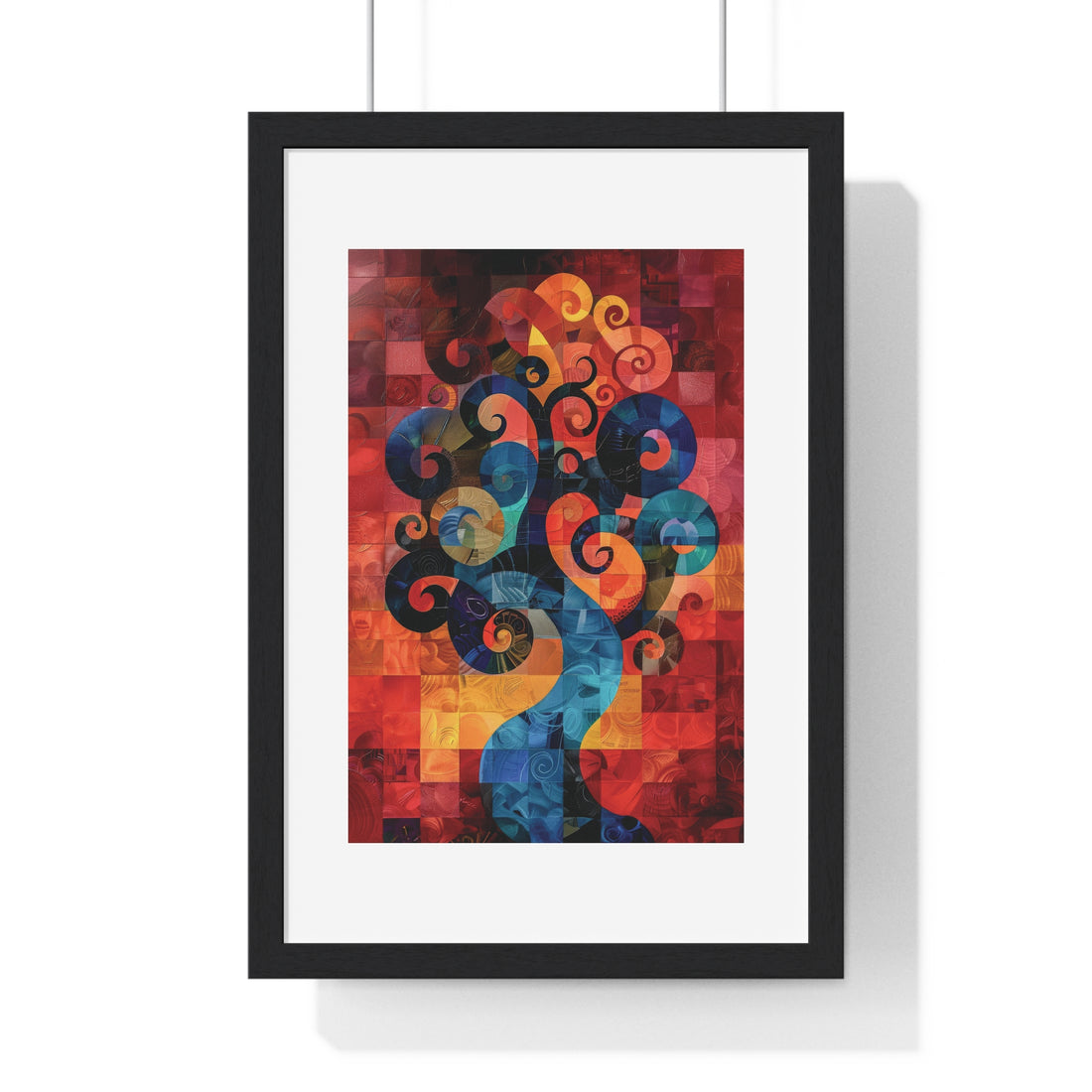 Tree of Whirls - Vertical Framed Poster