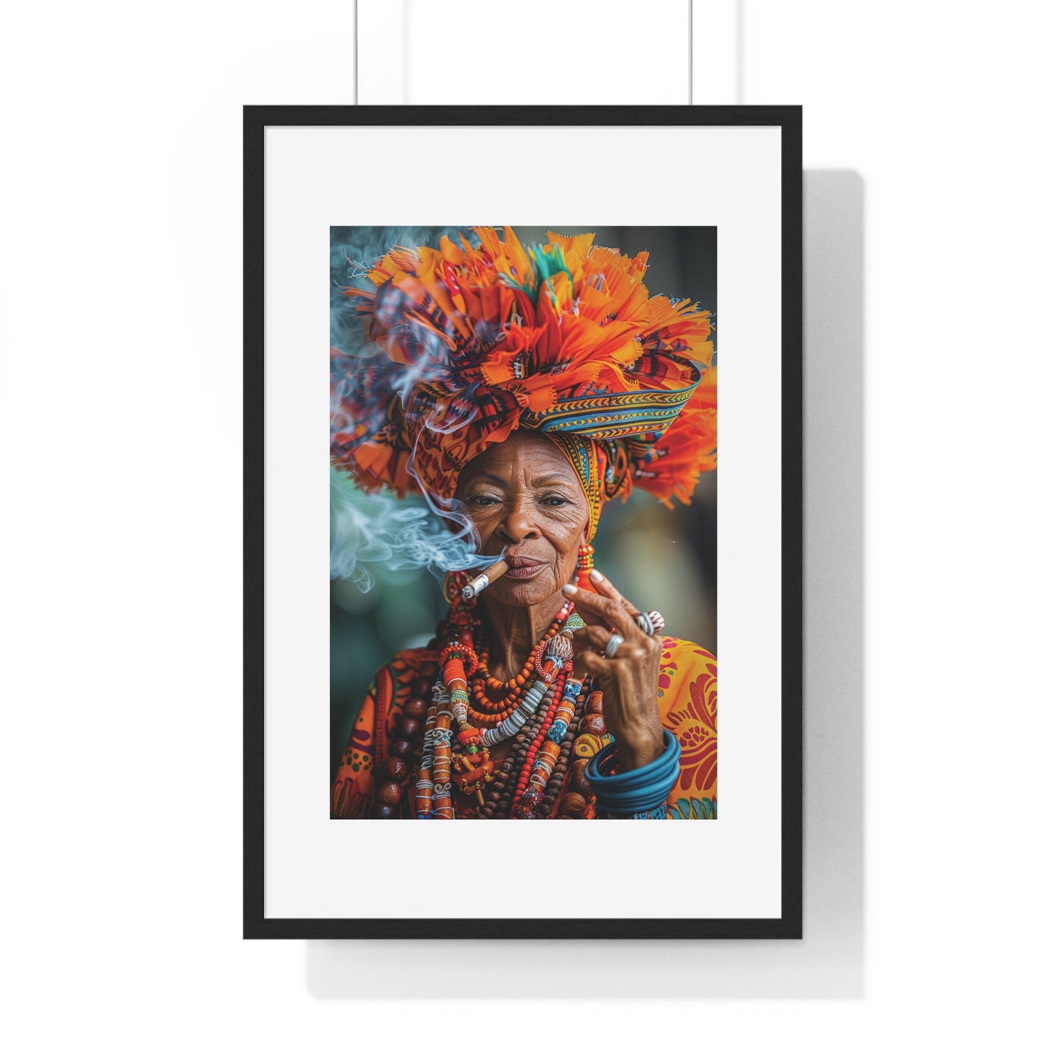 Elderly Cuban Woman - Vertical Framed Poster