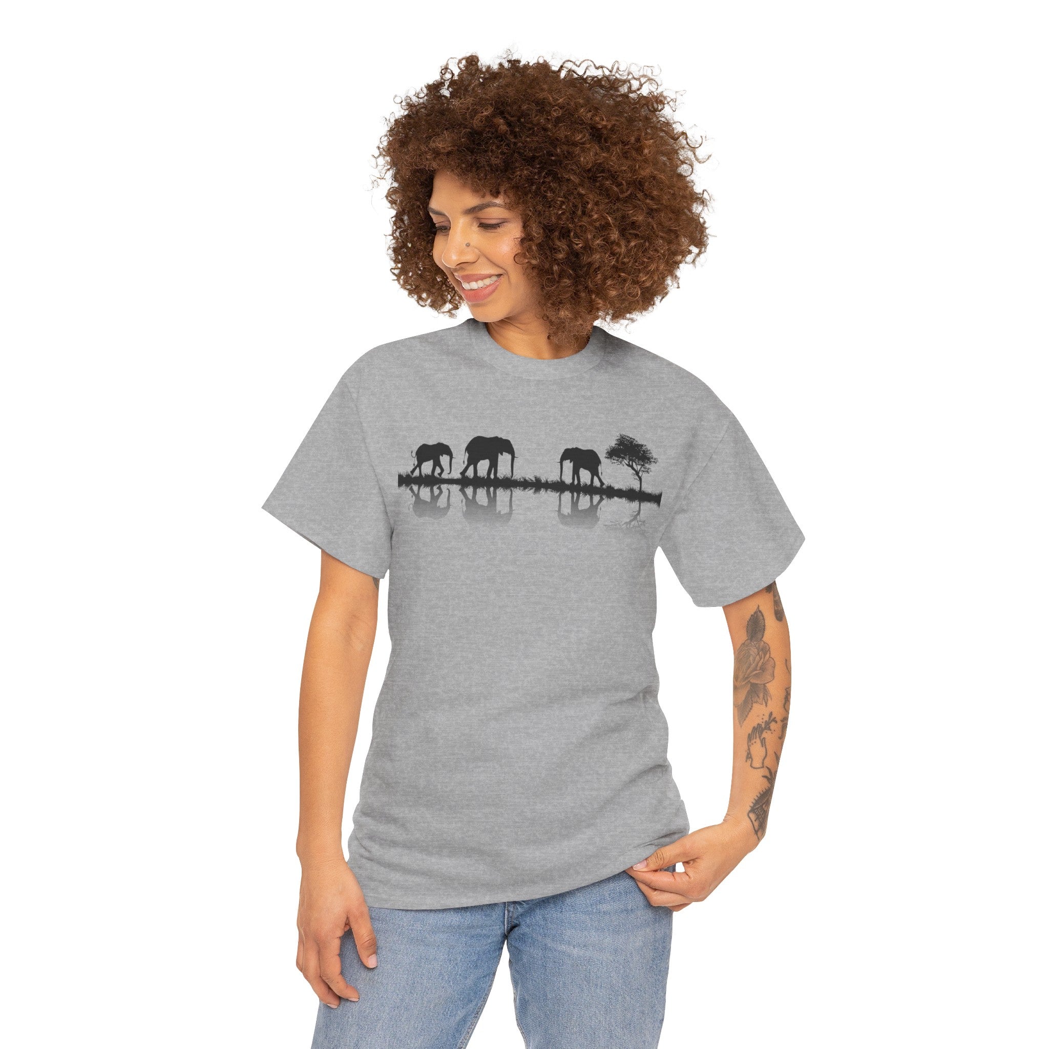 Elefant Silhouette - Unisex kraftig bomulds T-shirt