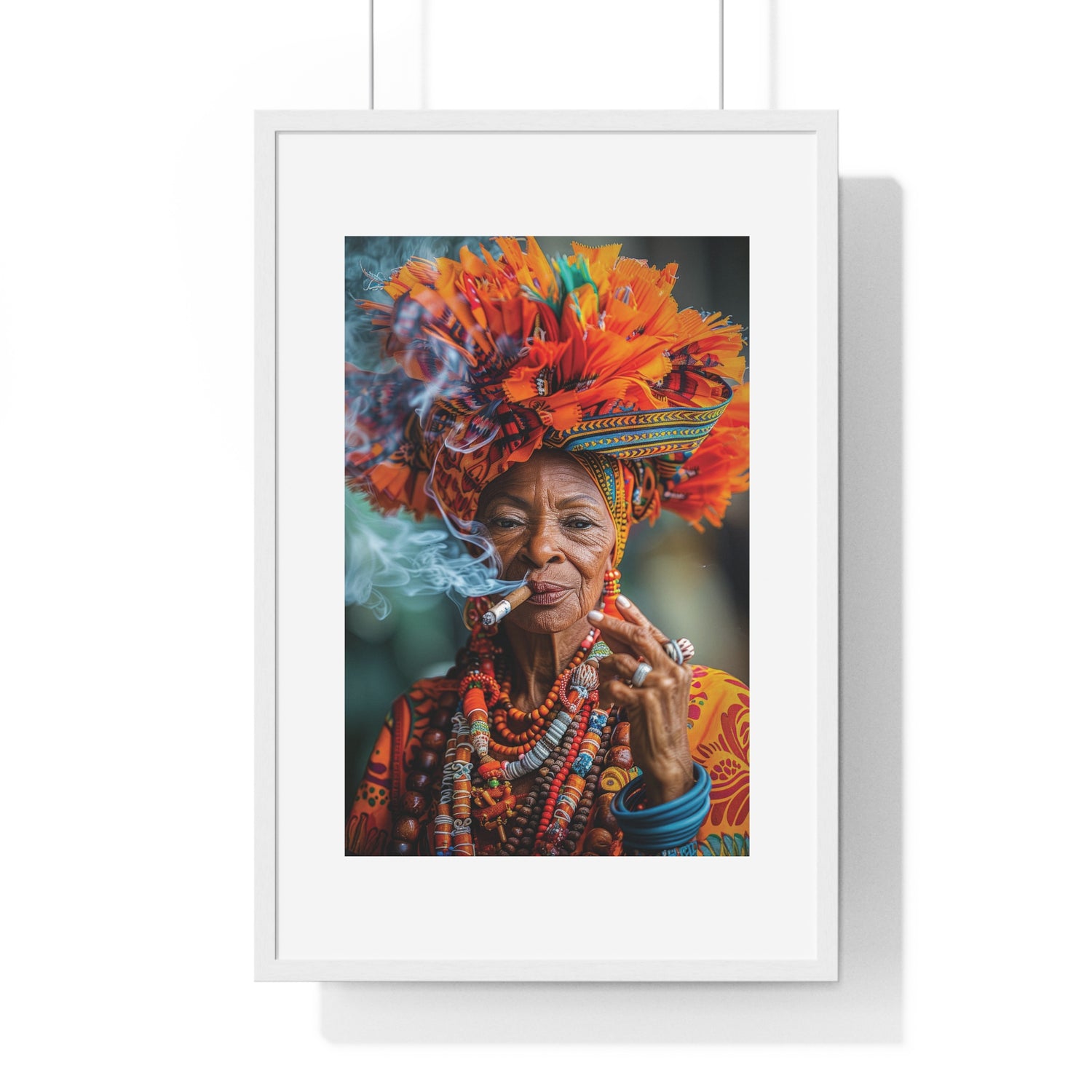 Elderly Cuban Woman - Vertical Framed Poster