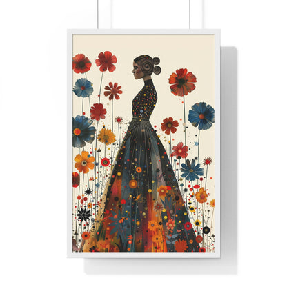 The flower lady - Vertical Framed Poster