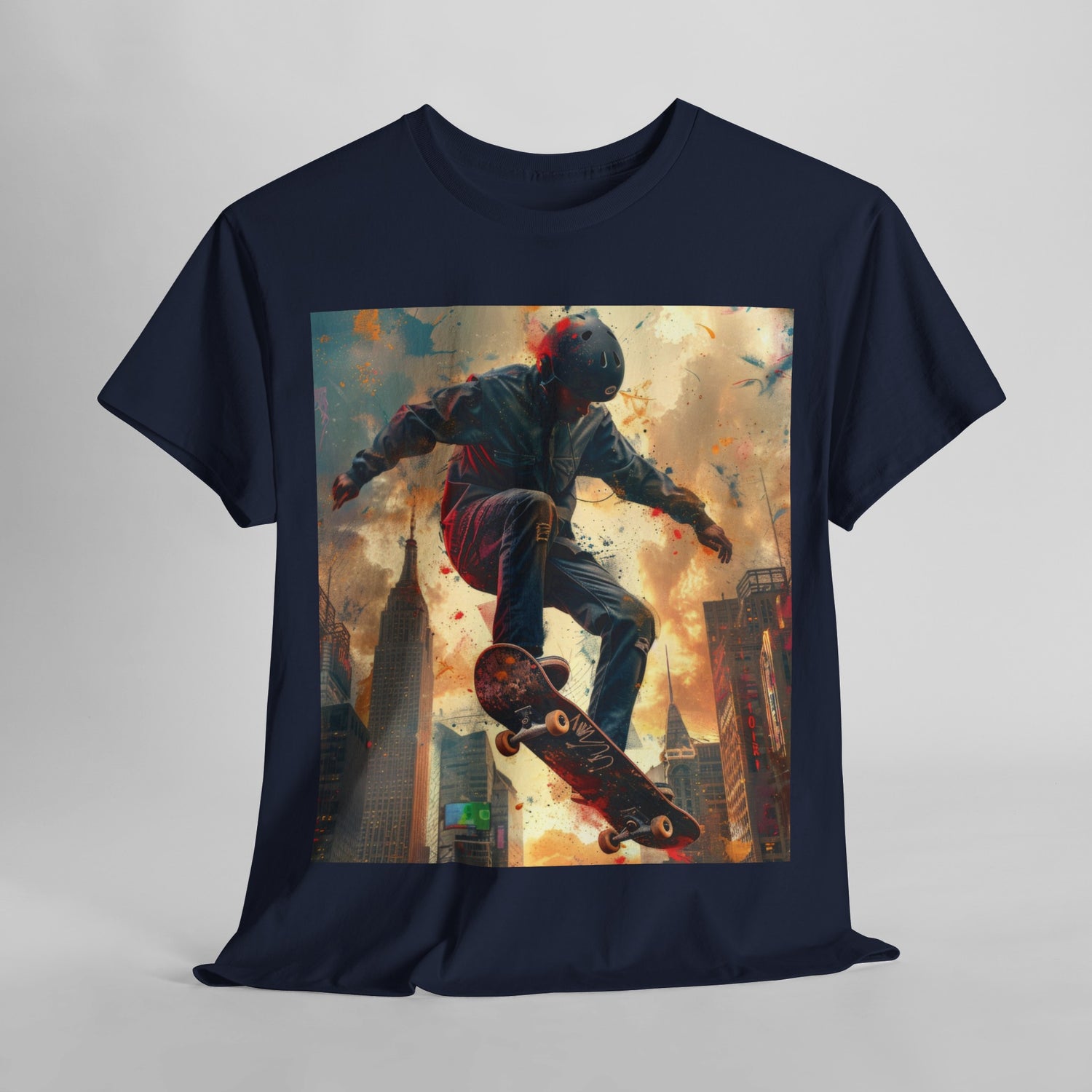 Skyline Skateboarding - Unisex Kraftig Bomuld T-shirt