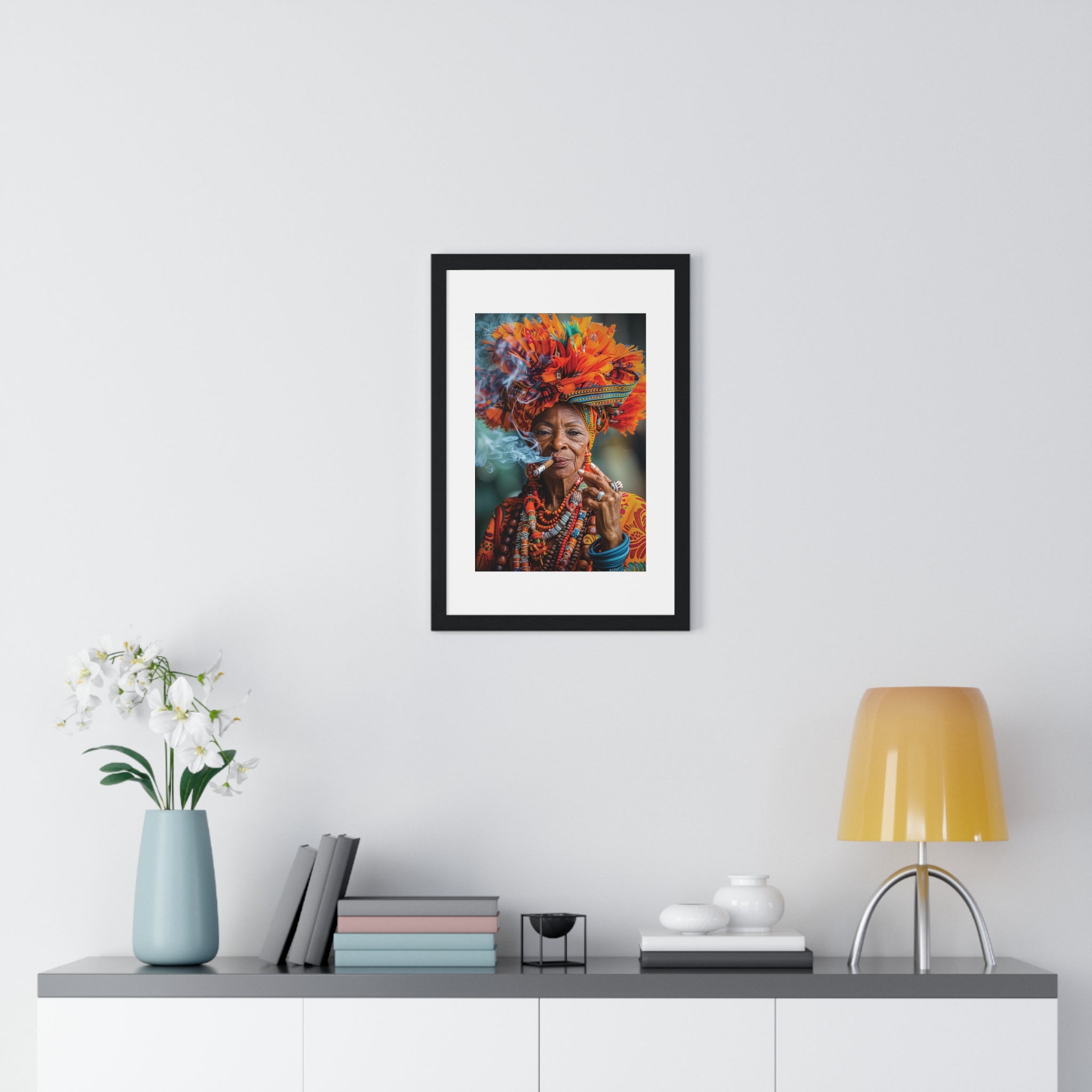 Elderly Cuban Woman - Vertical Framed Poster