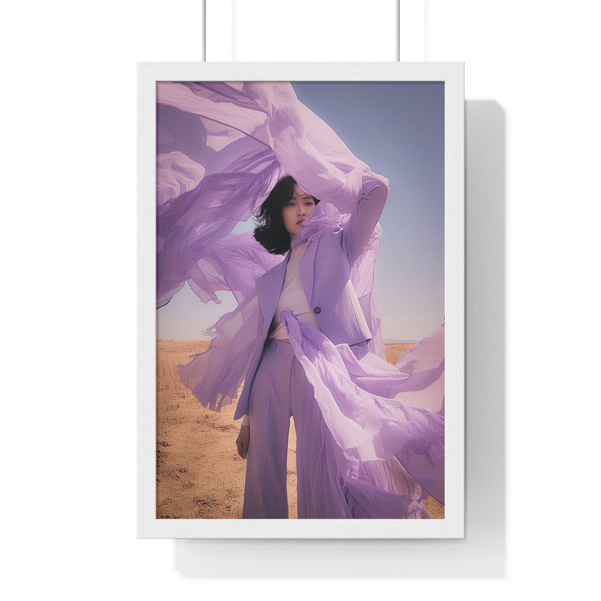 Purple Fashion Lady 1 - Vertical Framed Poster