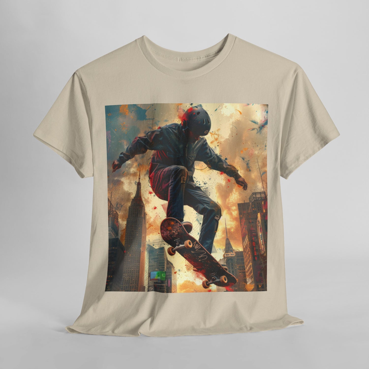 Skyline Skateboarding - Unisex Kraftig Bomuld T-shirt