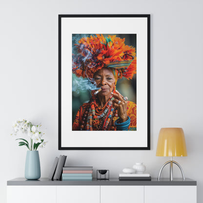 Elderly Cuban Woman - Vertical Framed Poster