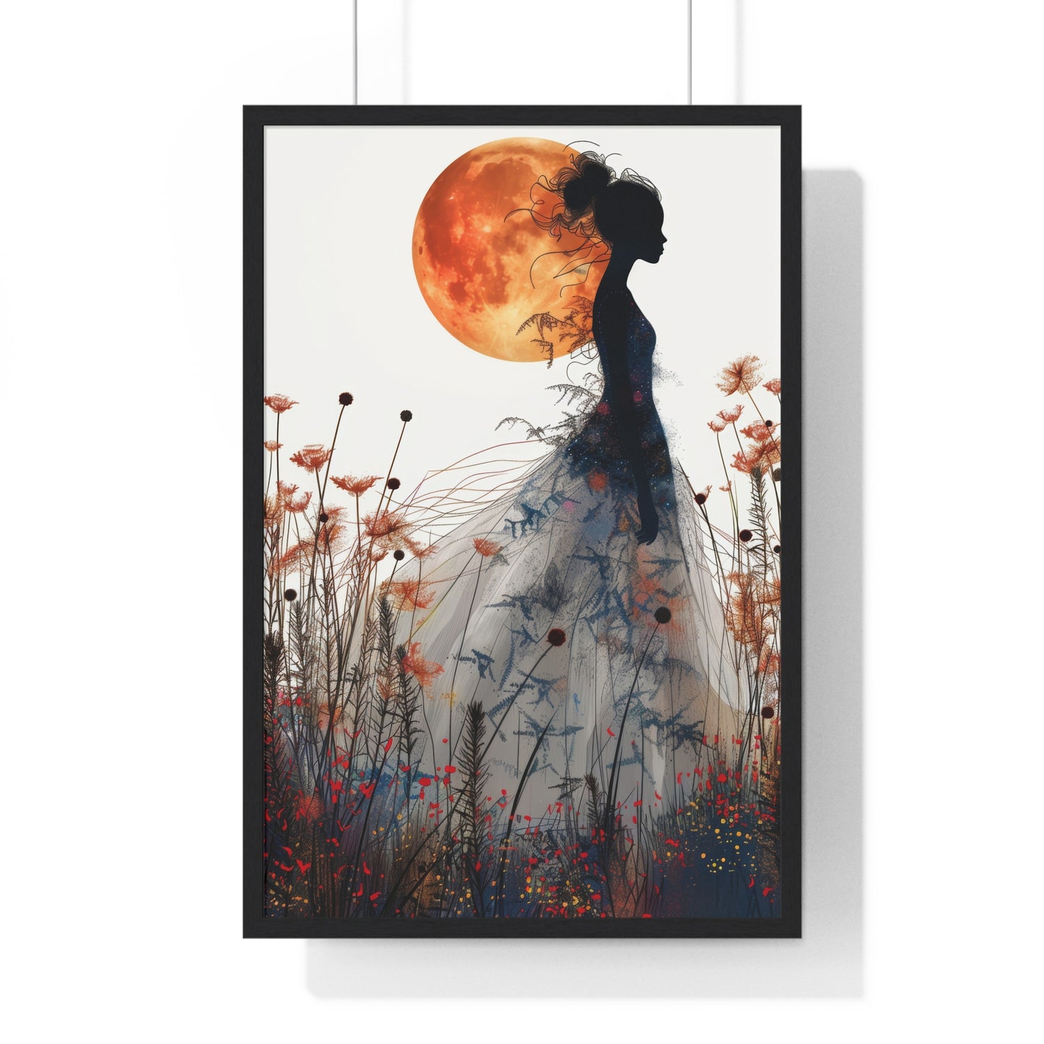 Moonlight lady - Vertical Framed Poster