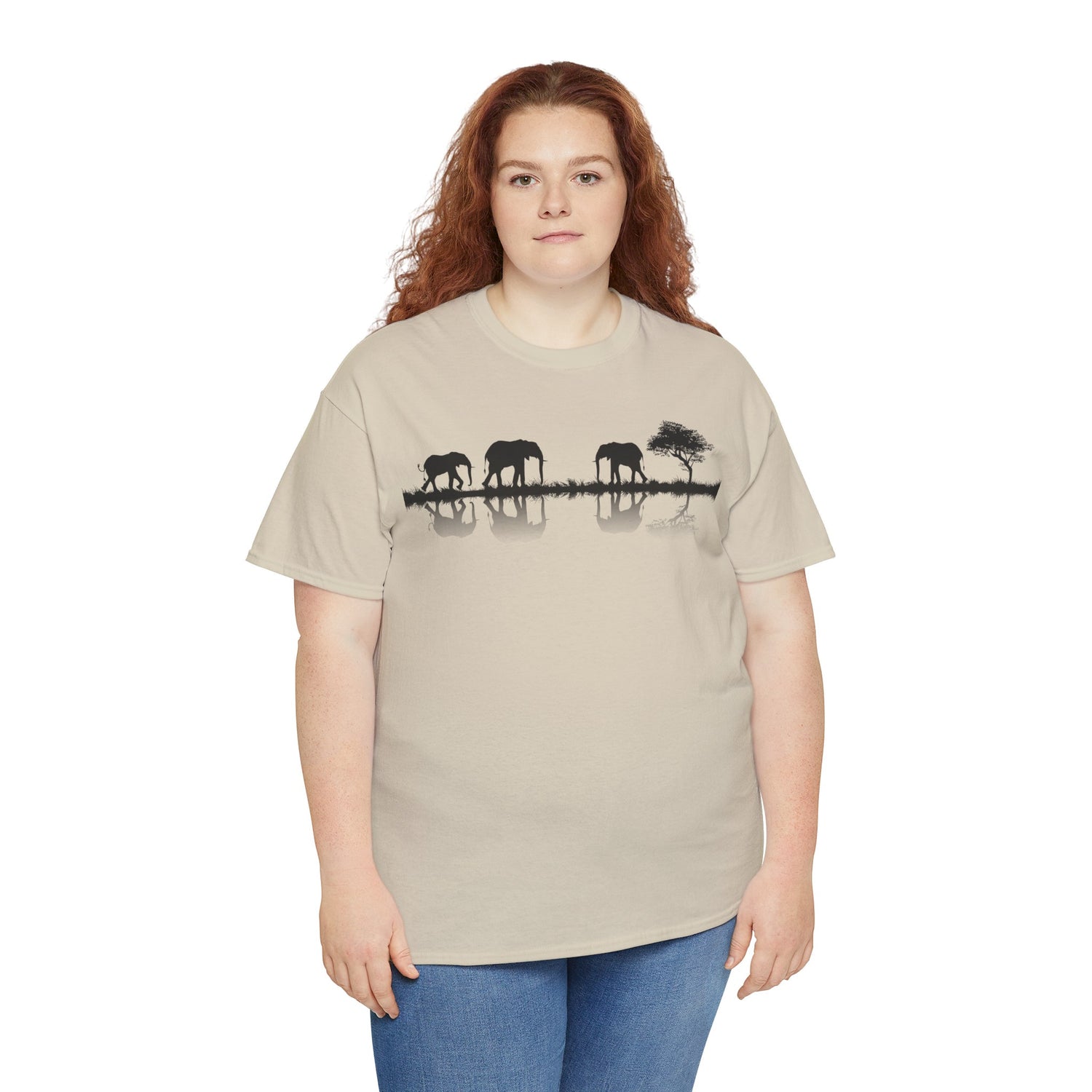 Elefant Silhouette - Unisex kraftig bomulds T-shirt