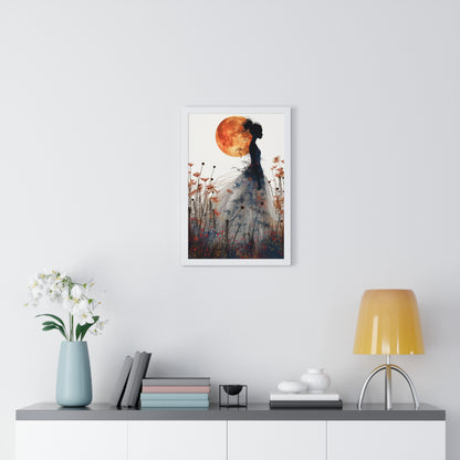 Moonlight lady - Vertical Framed Poster