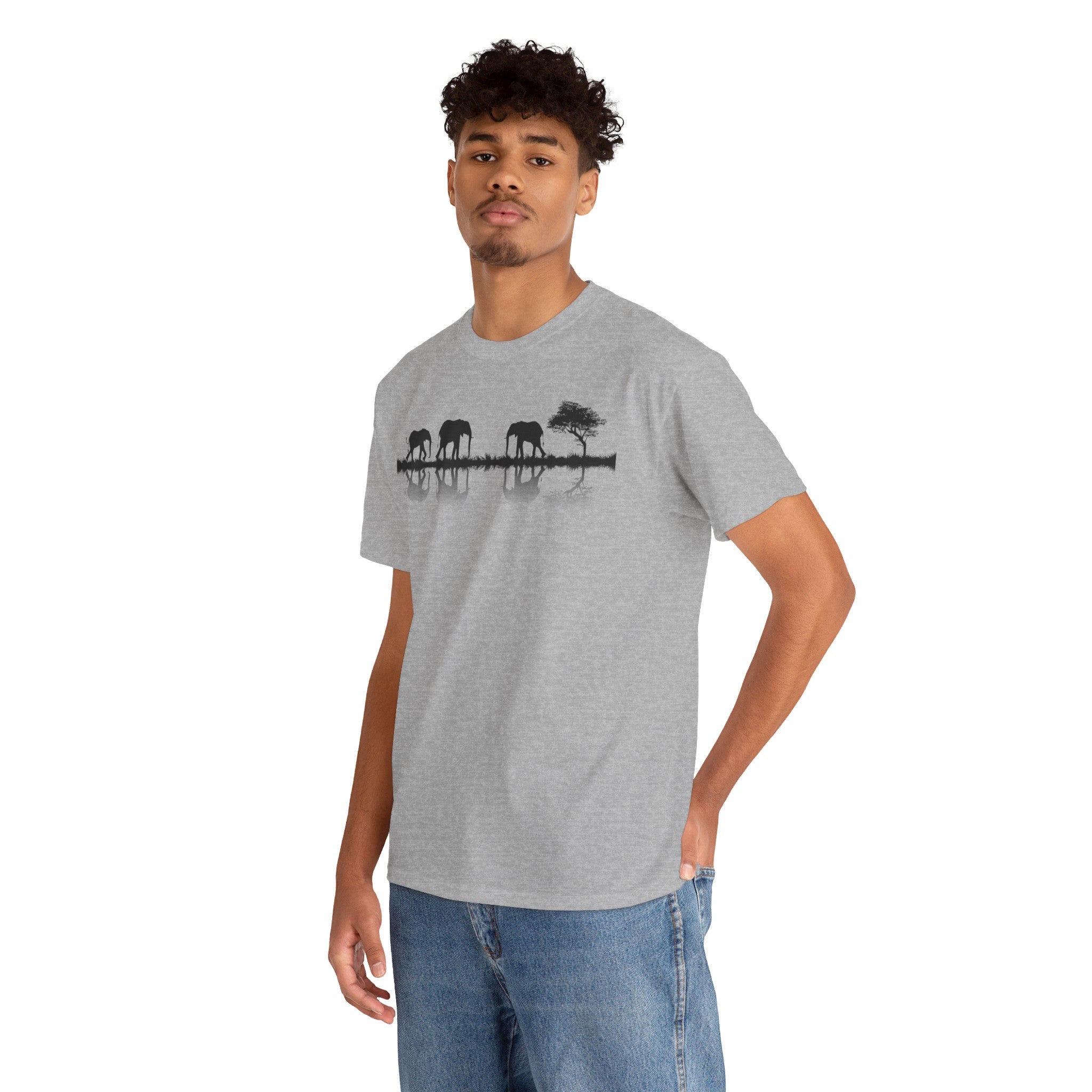 Elefant Silhouette - Unisex kraftig bomulds T-shirt