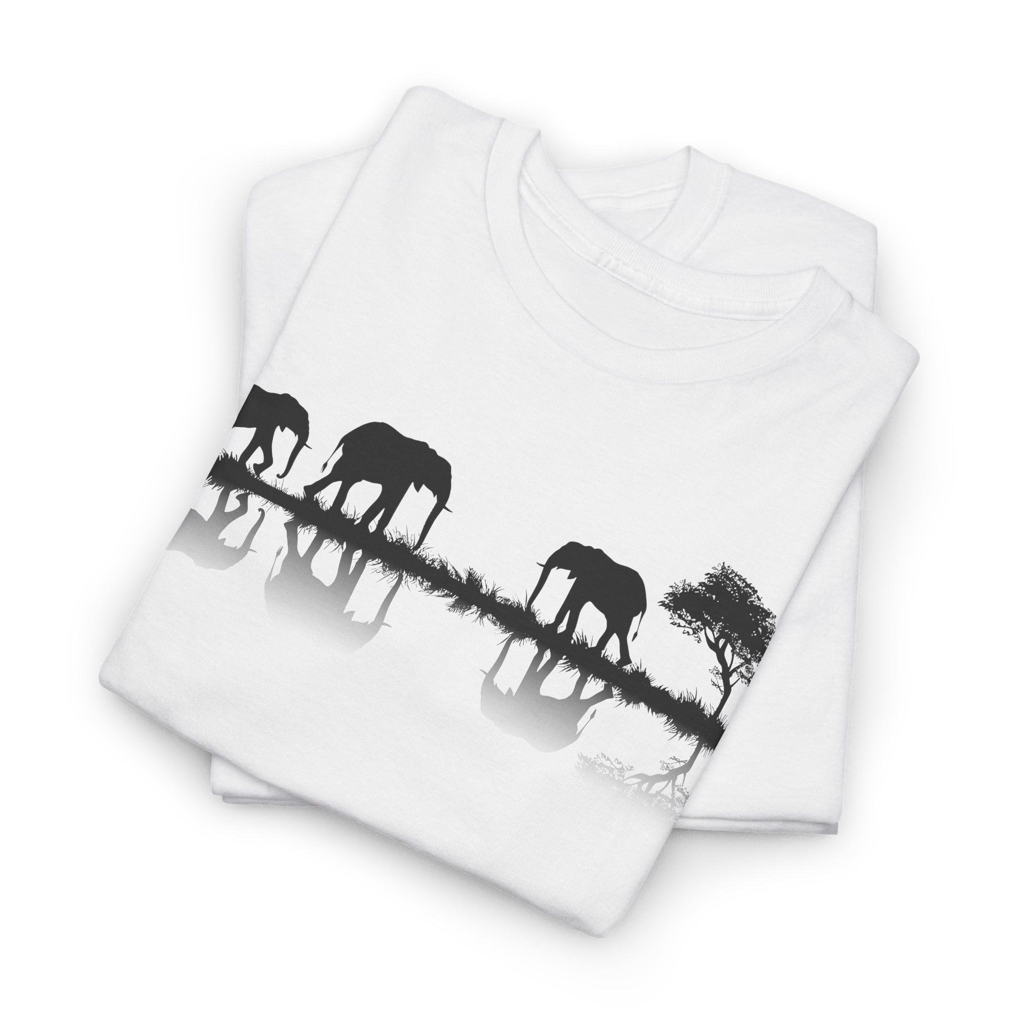 Elefant Silhouette - Unisex kraftig bomulds T-shirt