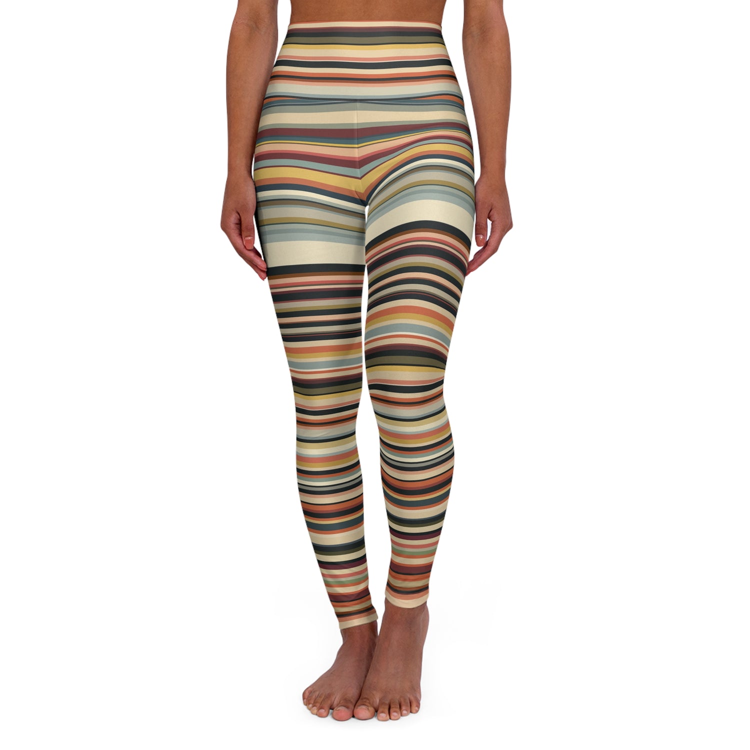 Color Stack - Højtaljede Yoga-leggings (AOP)