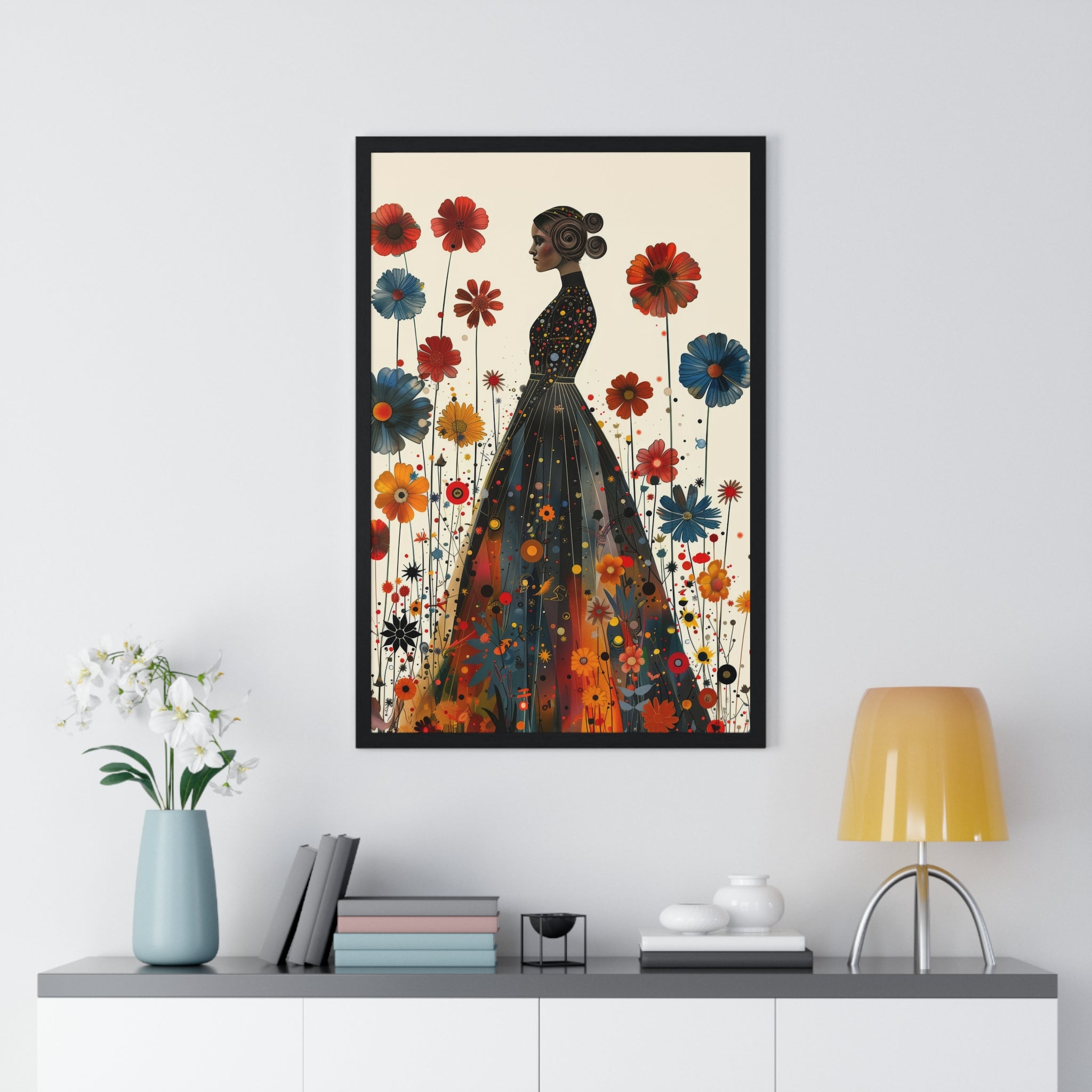 The flower lady - Vertical Framed Poster