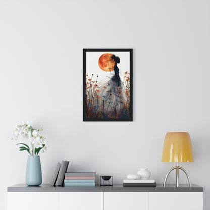 Moonlight lady - Vertical Framed Poster